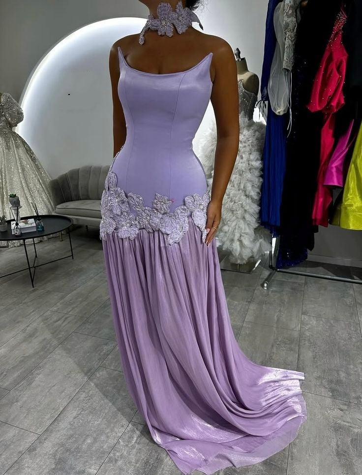 Prom Dress ideas Unique Mermaid Strapless Lilac Satin Formal Party Gown 8th Grade For Senior Women RC0866