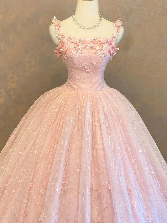 New 2026 Ball Gown Quinceanera Dresses Ruffles Pink Lace Party Cute Sweet 16 Birthday Outfits Dress AB2224