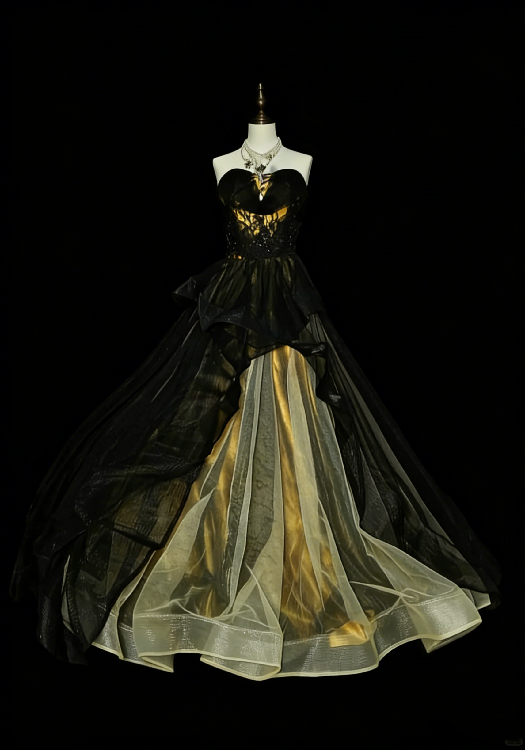Vintage Ball Gown Sweetheart Black Tulle Sleeveless 80s Prom Dresses L – RubyFashionDress