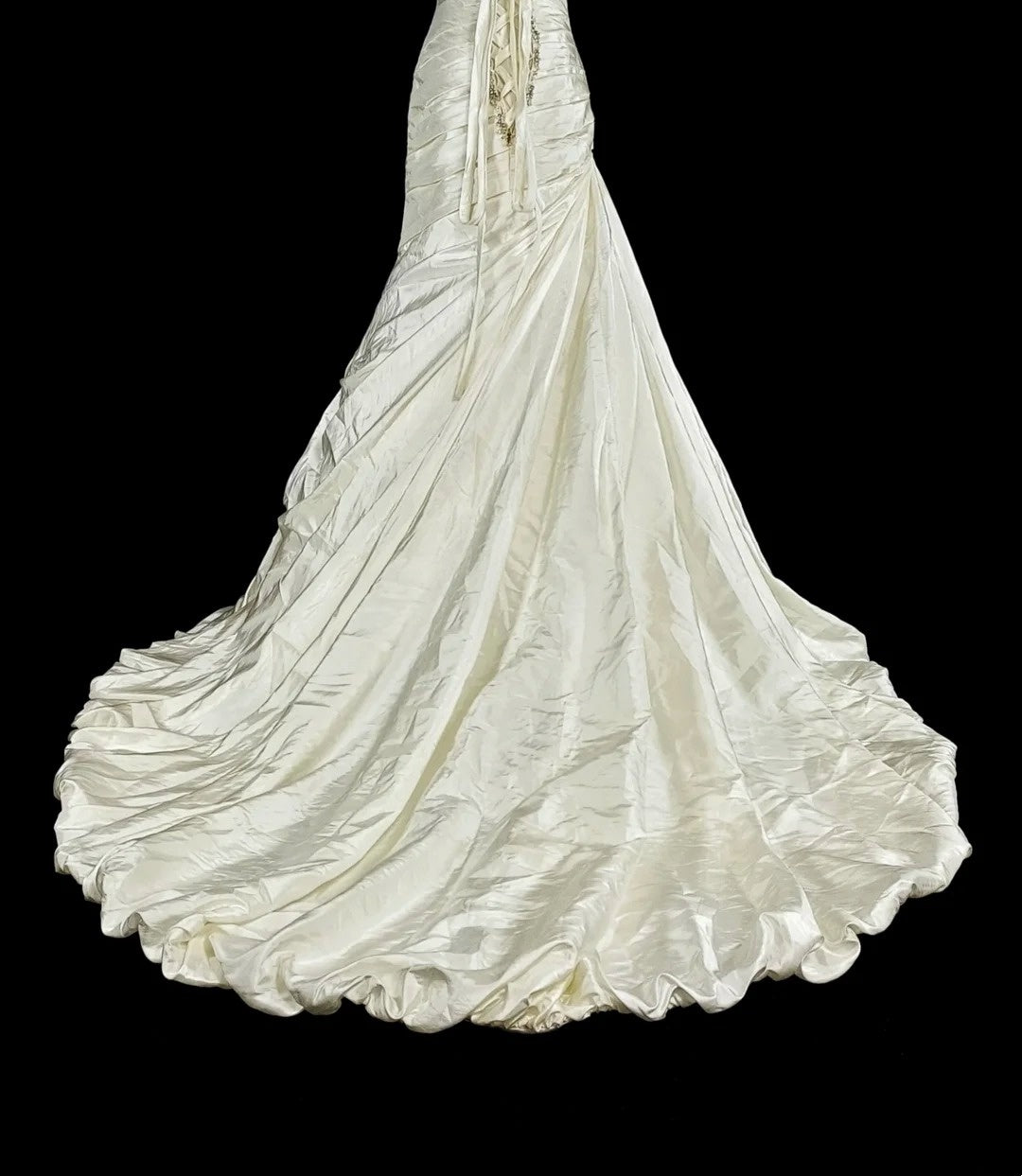 Vintage 80s Wedding Dresses Mermaid Sweetheart Ivory Long Brides Dress Fitted Bridal Gown N1609