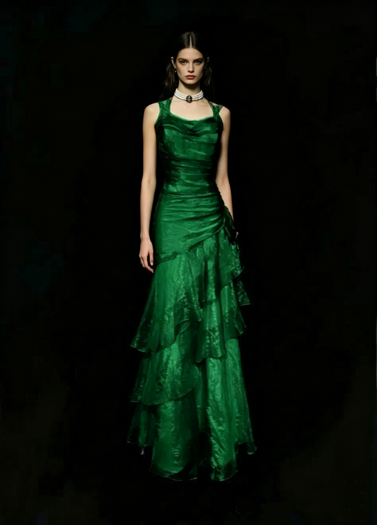 Sexy Mermaid Straps Green Tulle Prom Dresses Long Party Dress 21st Birthday Outfits Graduation Dress RB966