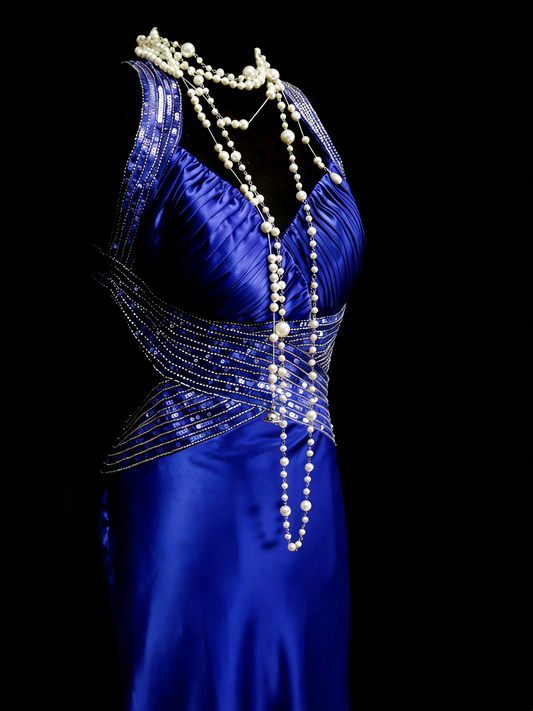 Vintage Mermaid Sweetheart Backless Royal Blue Senior 80s Prom Dresses High School Long Formal Dress N1328