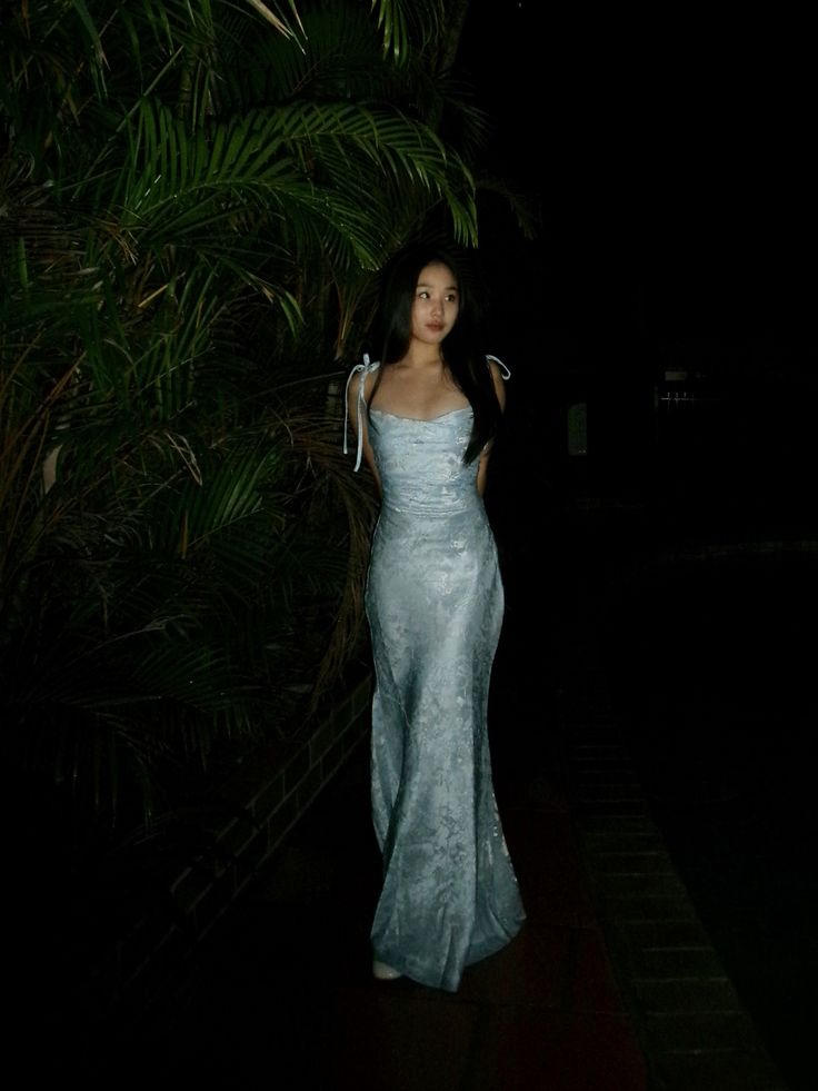 Charming Sheath Spaghetti Strap Lace Light Blue Inspiration Sleeveless Long Wedding Guest Dress Birthday Outfits N1533