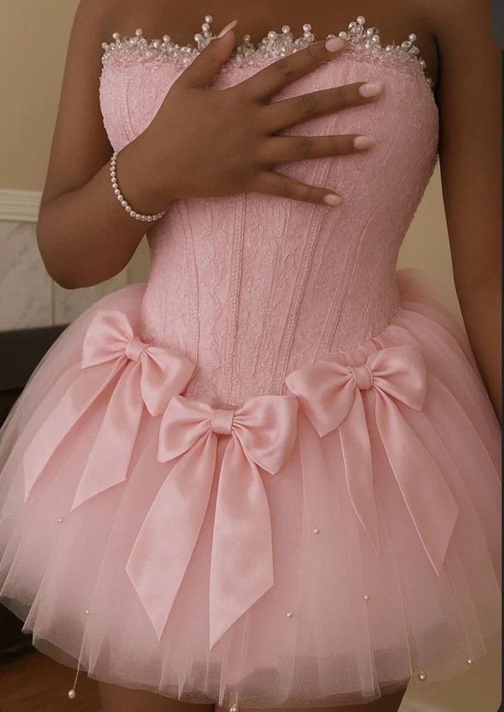Senior homecoming dress, Pink Short hoco Dresses Hoco/wofo dress inspo Ball Gown Strapless Birthday Cocktail Ideas Outfits RB8311