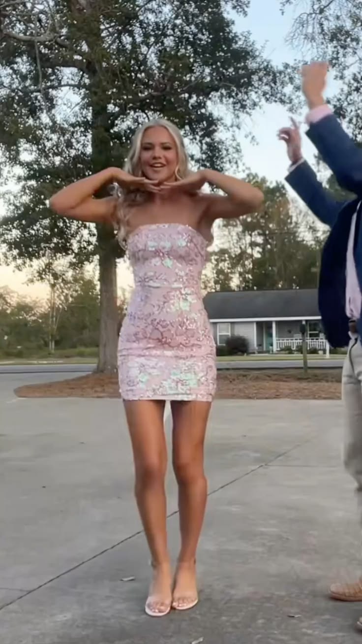 Senior homecoming dress, cute pink prom dress inspo Sheath Strapless Birthday Cocktail Ideas Outfits RB8312