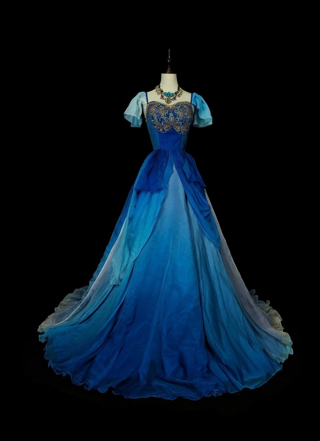 80s blue prom dress Vintage Ball Gown Sweetheart Royal With Beads Sleeveless – RubyFashionDress Featuring a dress that