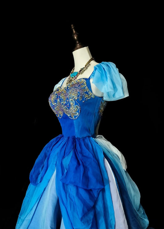 Vintage Ball Gown Sweetheart Royal Blue With Beads Sleeveless 80s Prom Dresses Long Formal Party Gown N1475