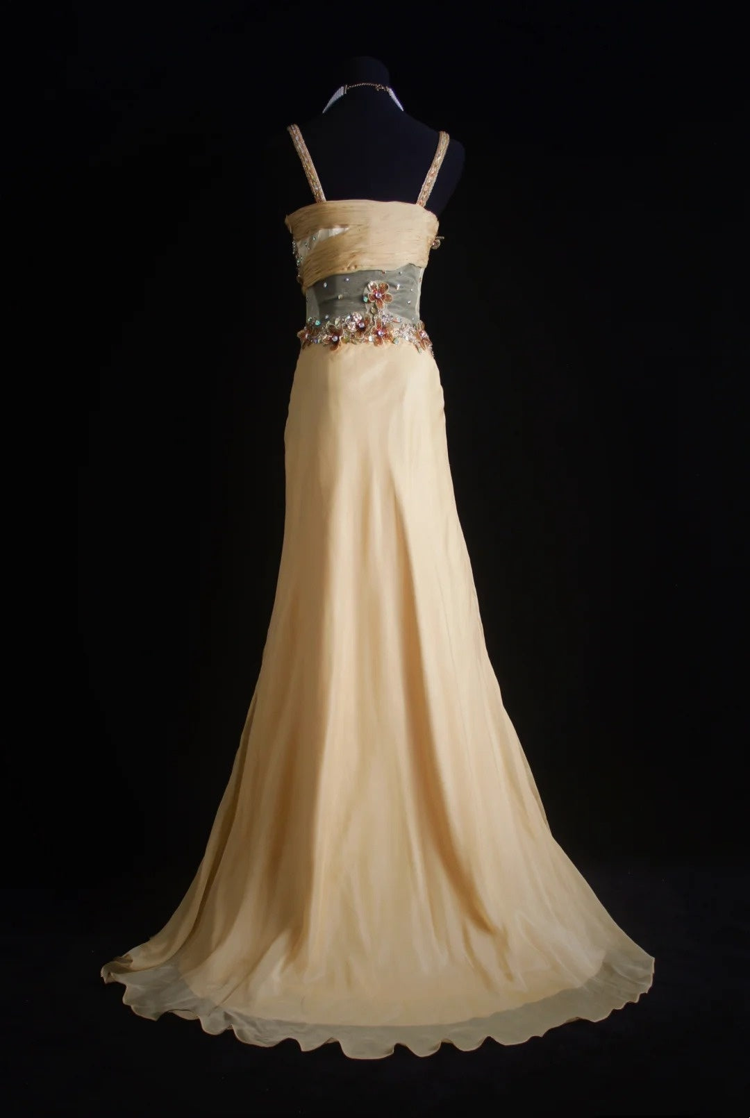 Retro A Line Spaghetti Straps Yellow Chiffon 90s Long Prom Dresses Inspo 18th Birthday Outfits Formal Dress N494