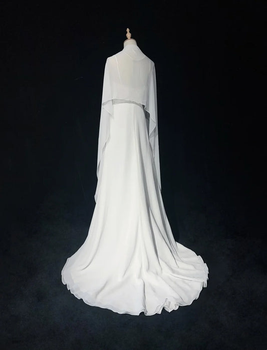 Timeless Wedding Dresses A Line Spaghetti Strap White Chiffon With Beaded Long Bridal Gown N3018