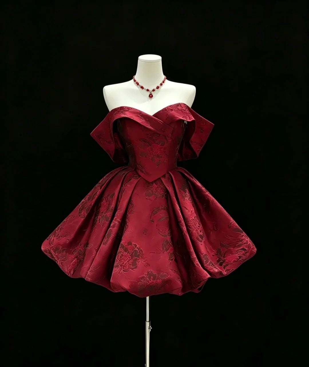Cute Ball Gown Off The Shoulder Red Graduation Dresses Short High School For 8th Grade Senior Inspo Homecoming Gown RB3306