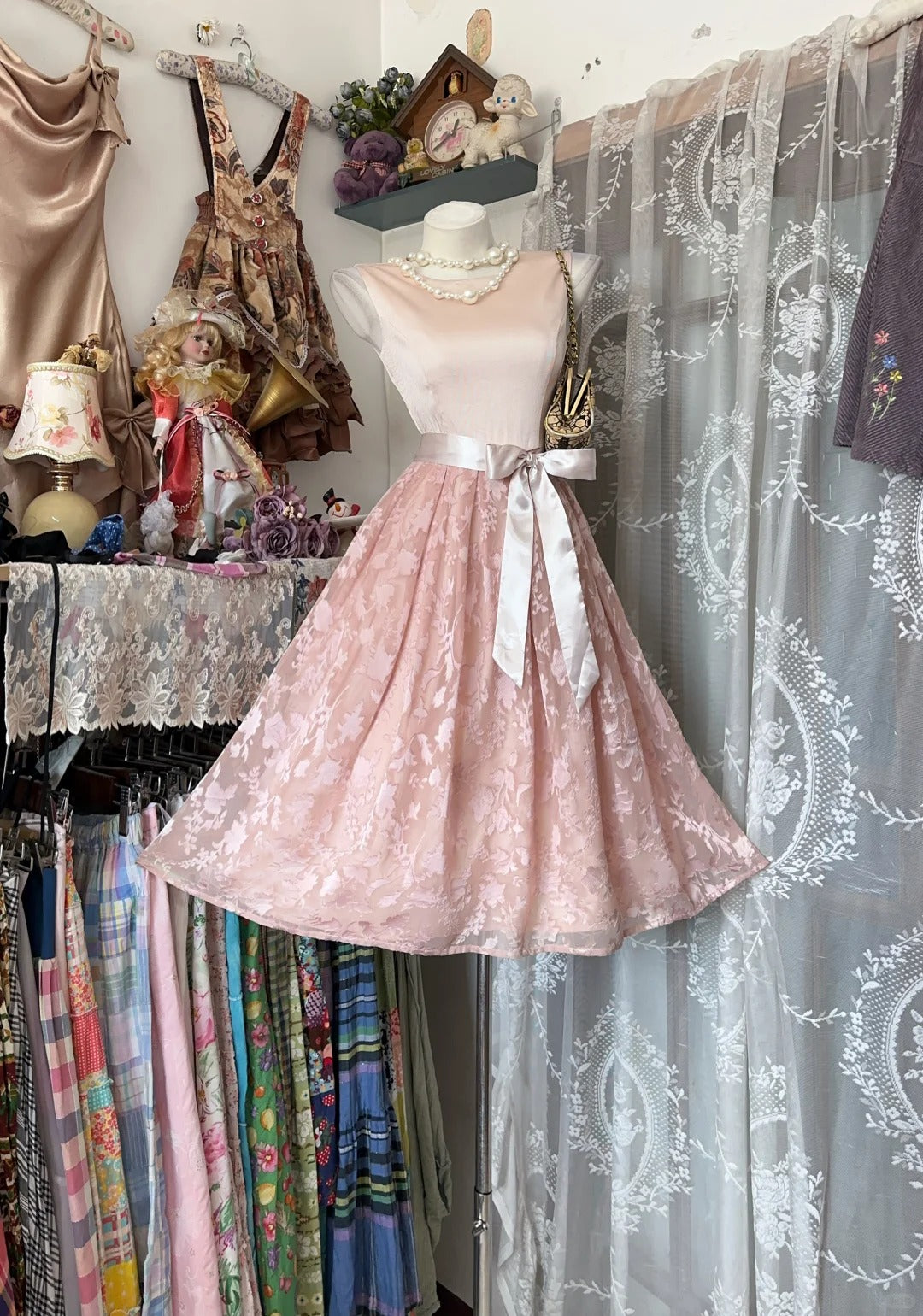Timeless A Line Blush Pink Lace Knee Length Freshman High Shool Grad H – RubyFashionDress