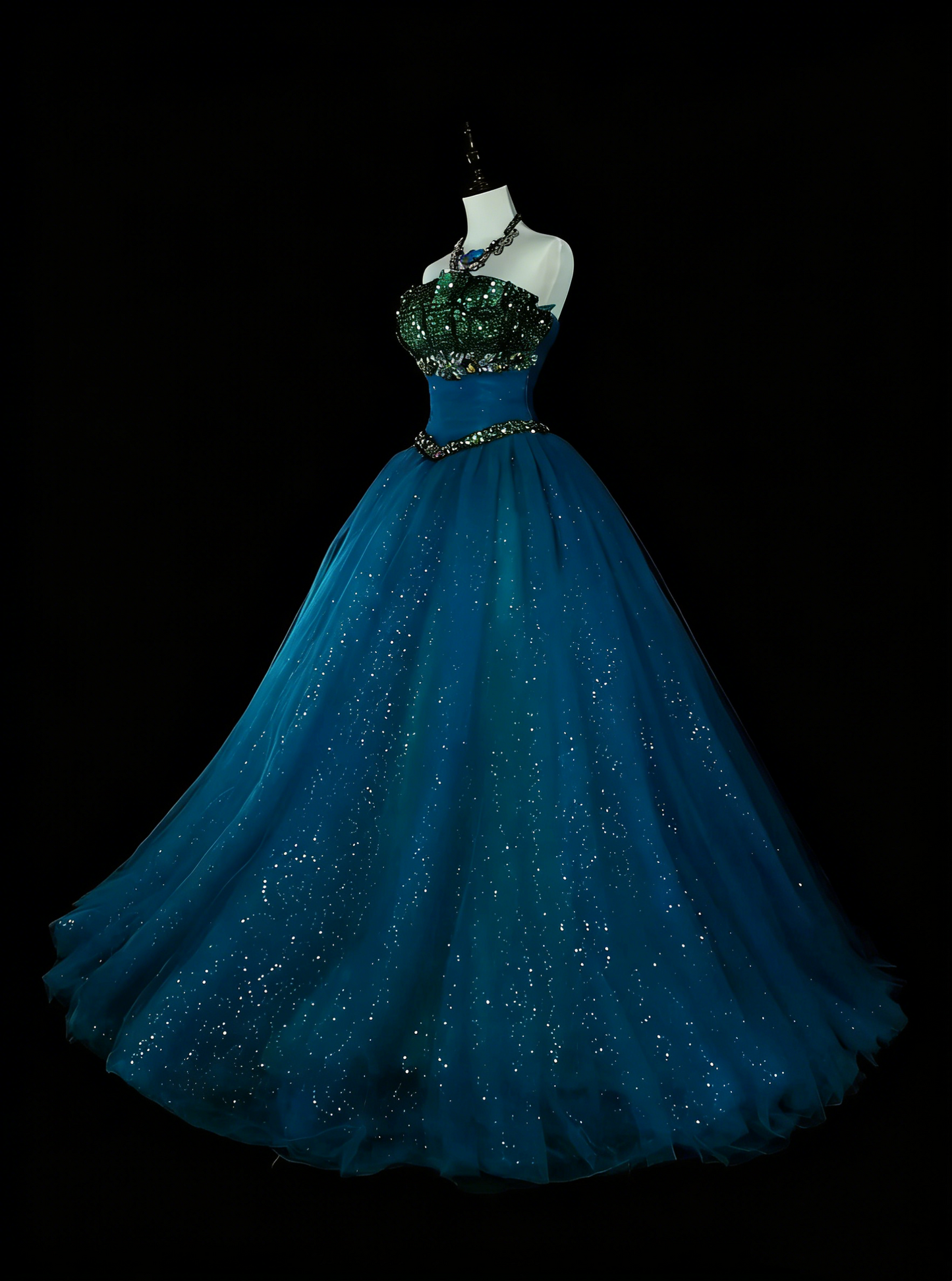 Vintage Ball Gown Strapless Blue Tulle Sweet 16 Dresses Quinceanera Dress Long 15 Vestidos De Fiesta N1478
