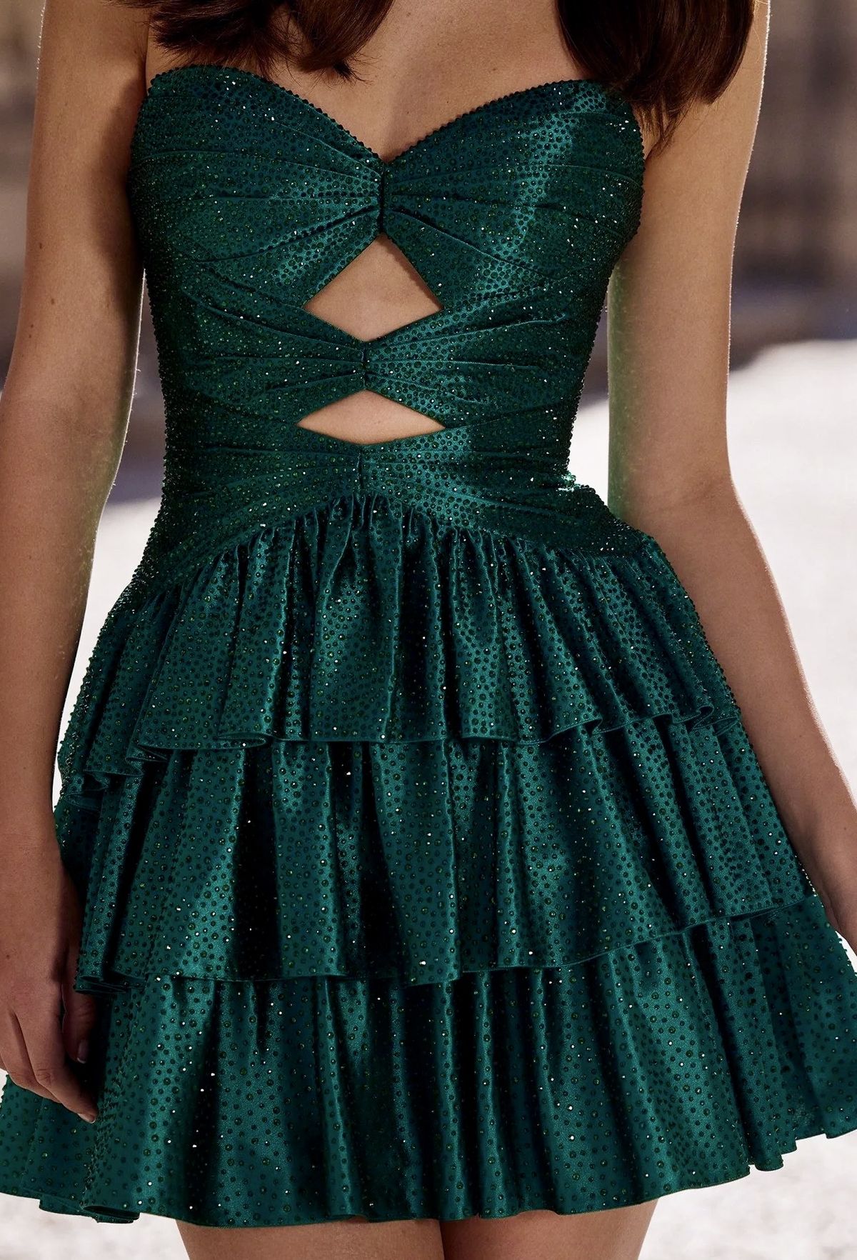 Sexy Hoco Dress A line Sweetheart Dark Green Satin Homecoming Party Dress RC0159