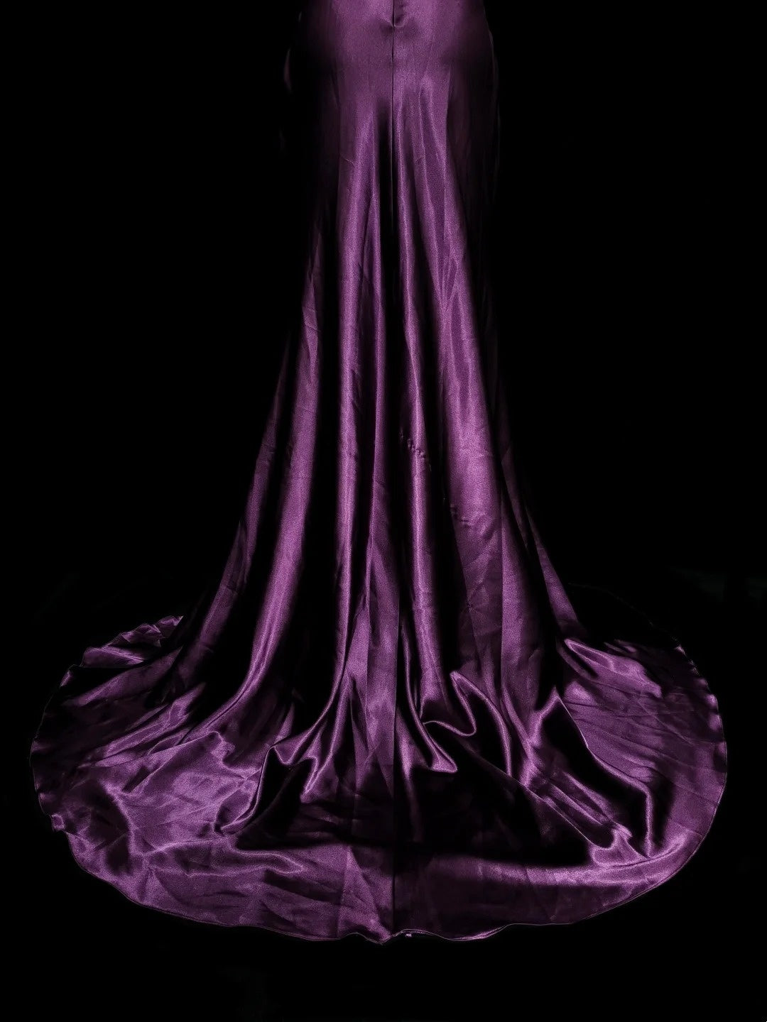 Retro Mermaid Halter Purple Satin With Beaded Sleeveless 70s Prom Dresses Long Formal Party Gowns N1494