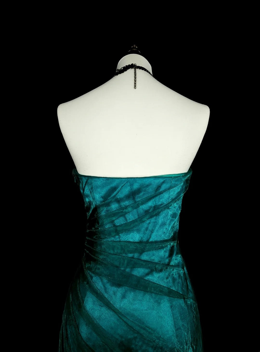 Vintage Prom Dresses Aesthetic 1970s Retro Mermaid Green Satin Long Formal Dress N2150