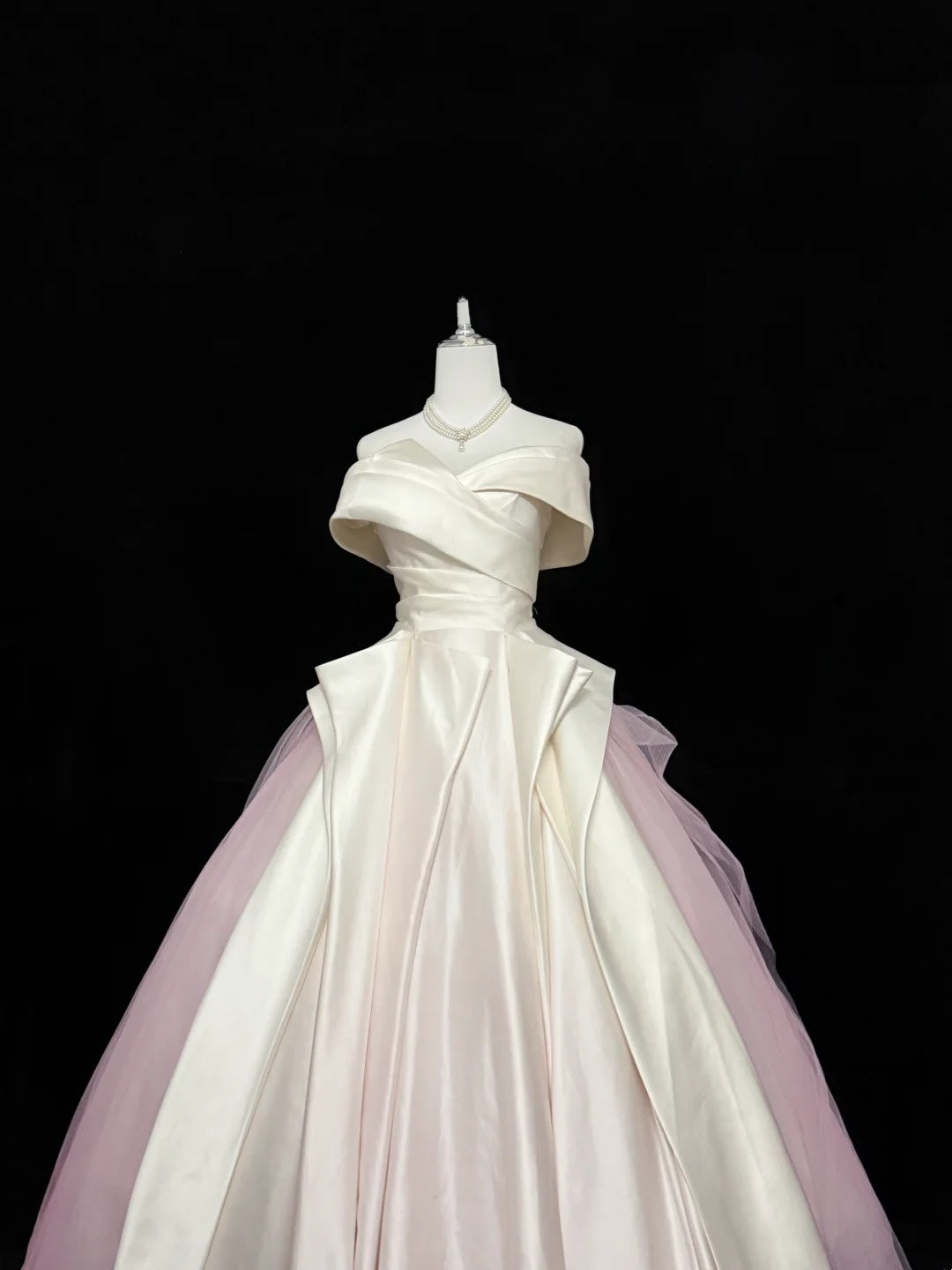 Sweet 16 Dresses Long Ball Gown Off Shoulder With Sleeves Pink Tulle Sweet Sixteen Birthday Gown RC0339