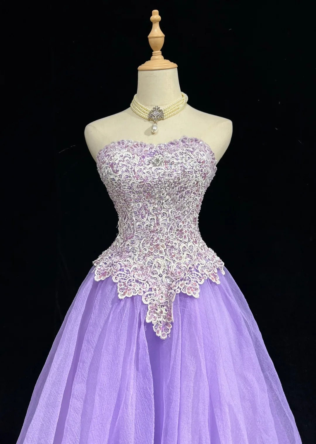 Vintage Ball Gown Sweetheart Lilac Tulle Lace Y2K 2000s Knee Length Homecoming Dresses N3124