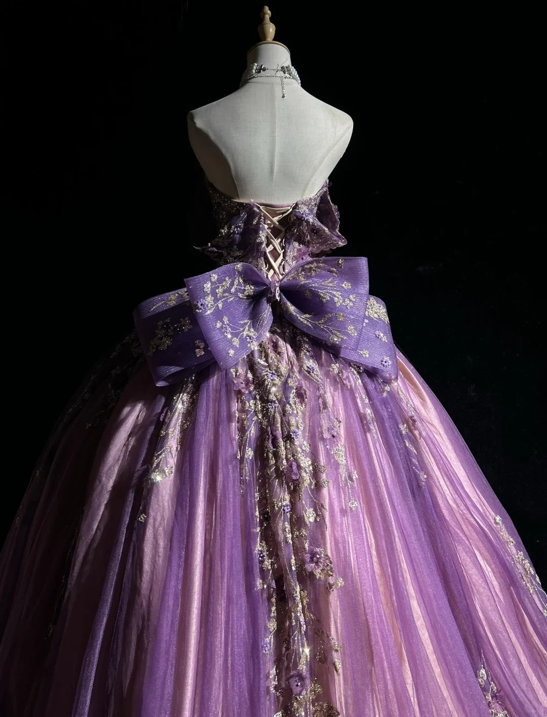 Ball Gown Off The Shoulder Purple Tulle With Appliqued Prom Dresses Sweet 16 Formal Outfits RB3938