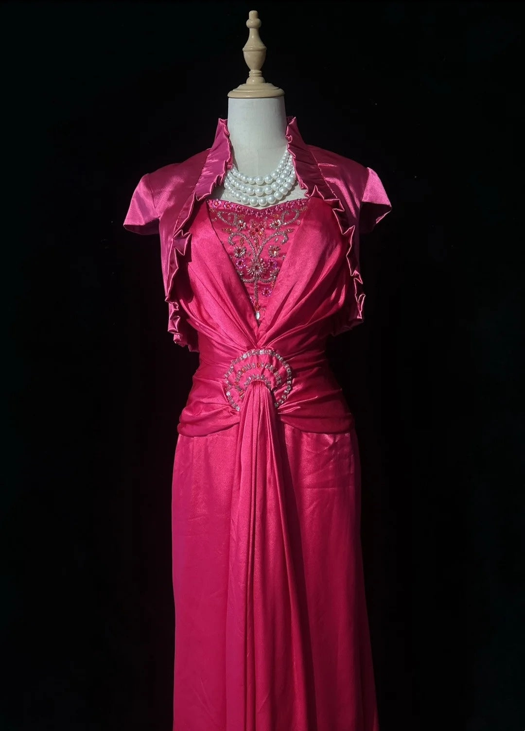 Hot Pink Prom Dress Inspo Mermaid Sweetheart Satin With Beading 18th Birthday Outfits Formal Party Gown RC0121