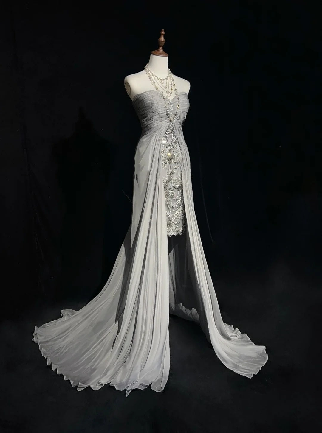 vintage 90s prom dresses Sheath Sweetheart High Low Silver Grey Chiffo – RubyFashionDress Galliano Dior Long Pink or incorrect style and wedding gowns Color:Riviera Blue