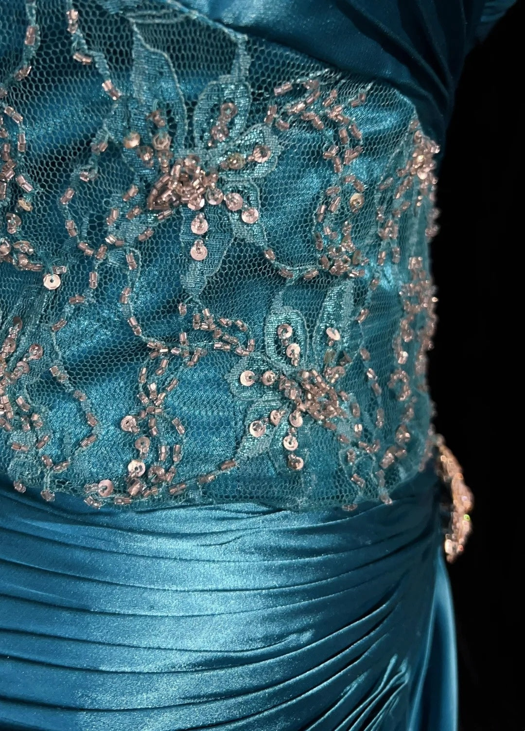Vintage Prom Dresses Inspo Mermaid Spaghetti Strap Blue Satin 80s With Beaded Formal Gowns N3353