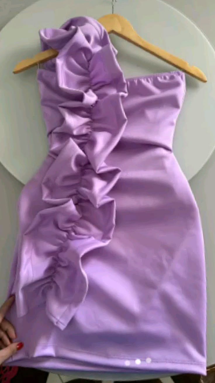 Sexy Sheath One Shoulder Lilac Satin Freshman High Shool Grad Short Mini Hoco Gown Homecoming Dresses RB4373