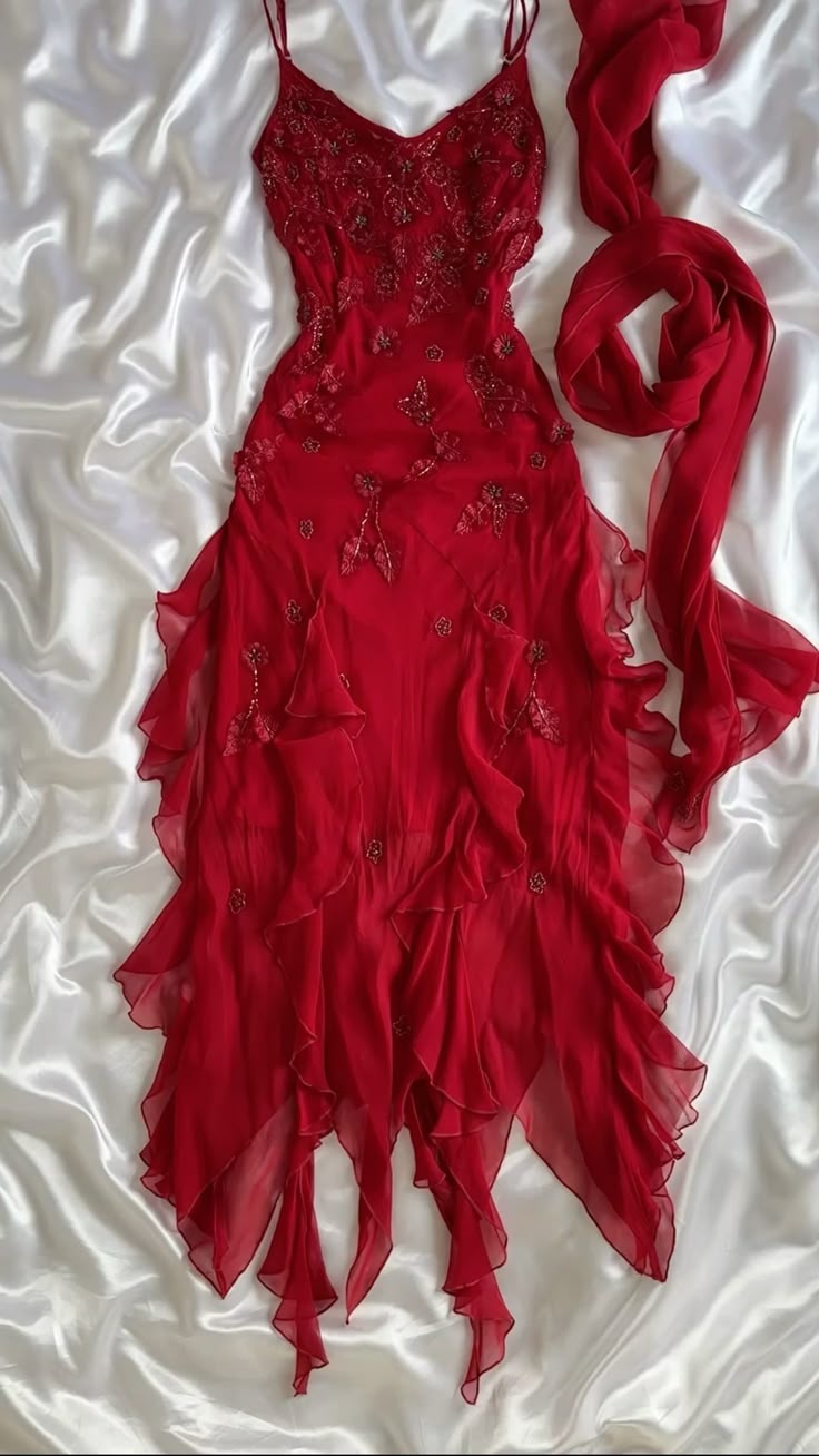 Sexy Mermaid Spaghetti Straps Red Chiffon Tea Length Prom Dresses Inspiration Party For Womens Formal Dress RB8720