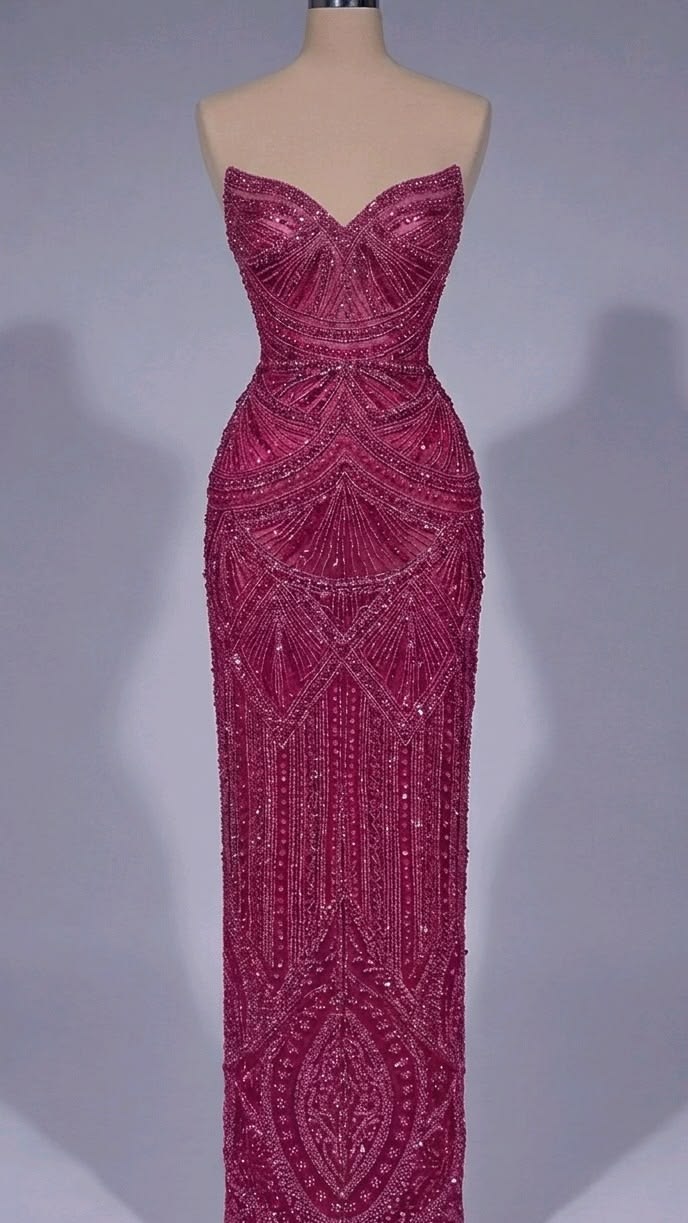 Sparkly Mermaid Sweetheart Hot Pink Sequined Long Prom Dresses Inspiration Party For Womens Formal Dress RB8699