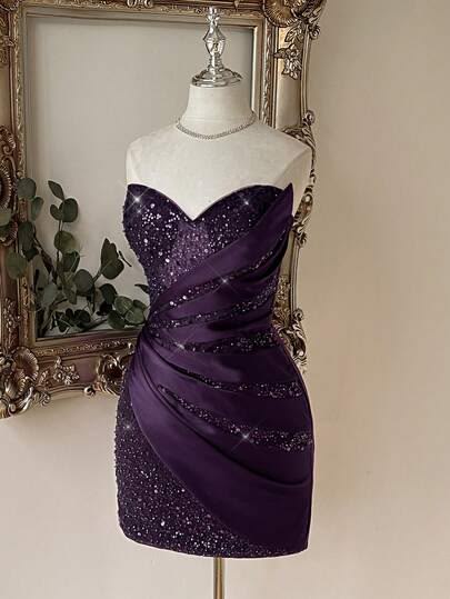 Deep Purple Homecoming Dress That Will Steal the Spotlight All Night Birthday Dresses Inspo Hoco Outfits RB8728