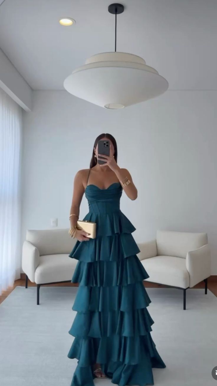 Timeless A line Halter Layers Muiti Satin Prom Dresses Long for Women Formal Evening Gown AB181