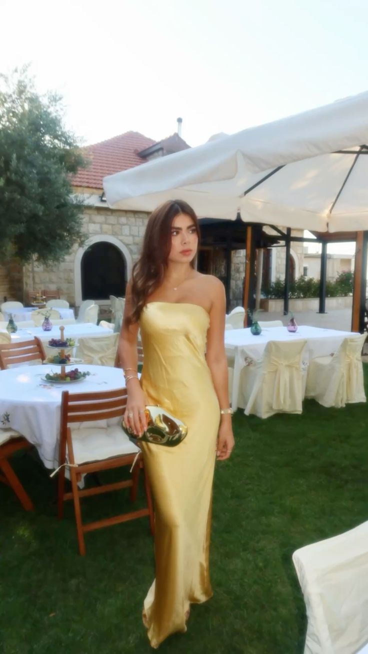 Simple Sheath Strapless Yellow Satin Long Prom Dresses Impress 18th Birthday Outfits Party Gown N282