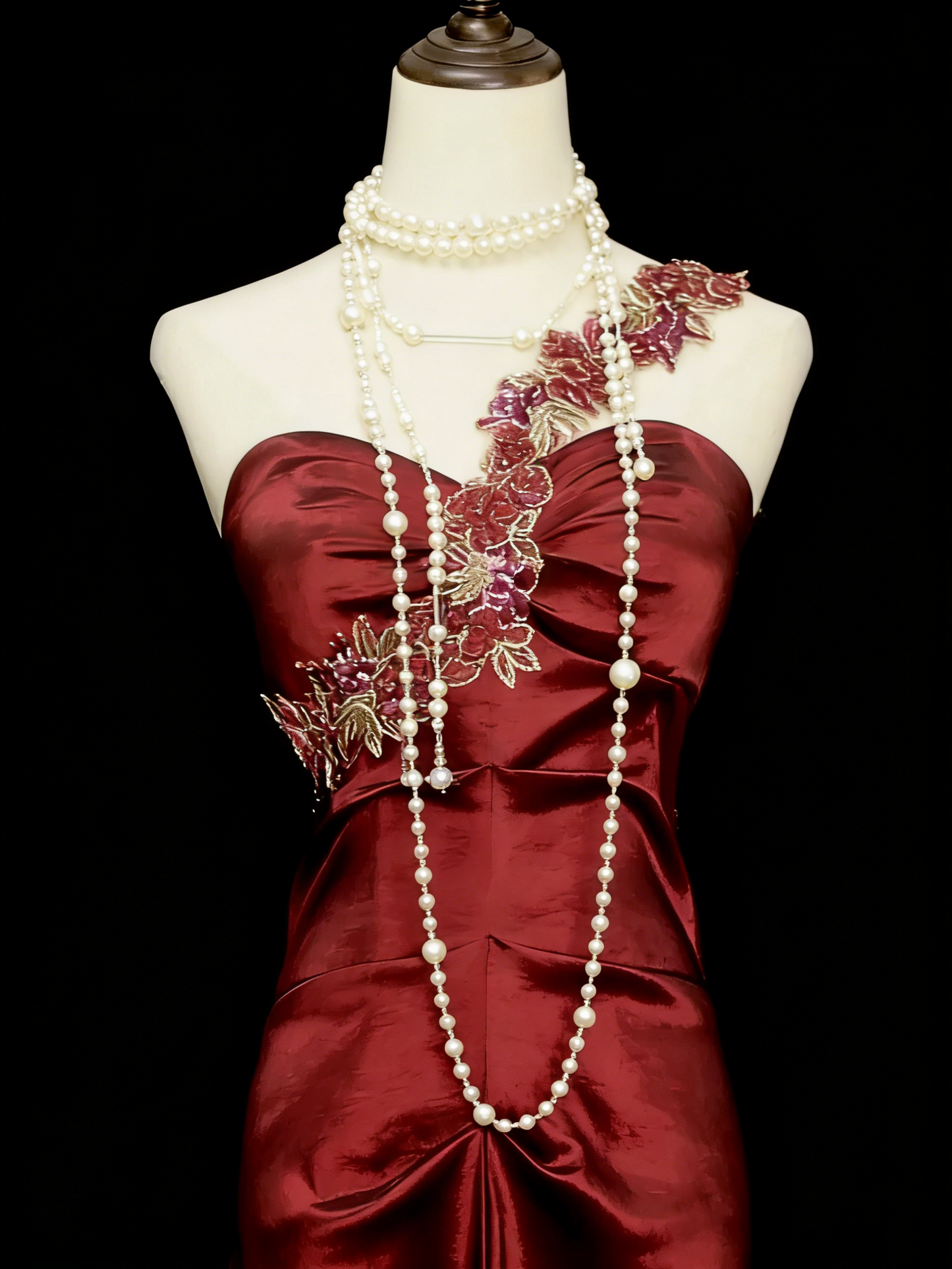 Vintage Fashion Night Aesthetic Mermaid One Shoulder Burgundy 80s 70s 90s College Formal Outfit Long Prom Graduation Dresses N1156