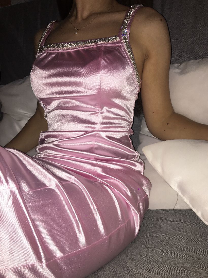 Modest Mermaid Spaghetti Straps Pink Satin Prom Dresses Inspo For Teens Formal Dress Party Outfits Prom Gowns AB057