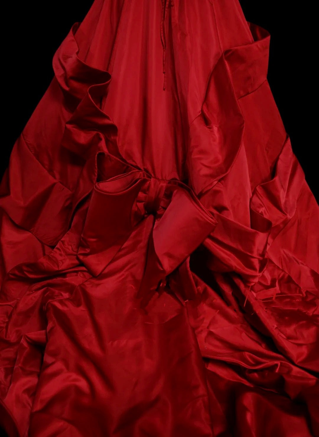 Retro Ball Gown Strapless Red 60s Prom Dresses Fashion Evening Gowns Long Formal Party Dress N831