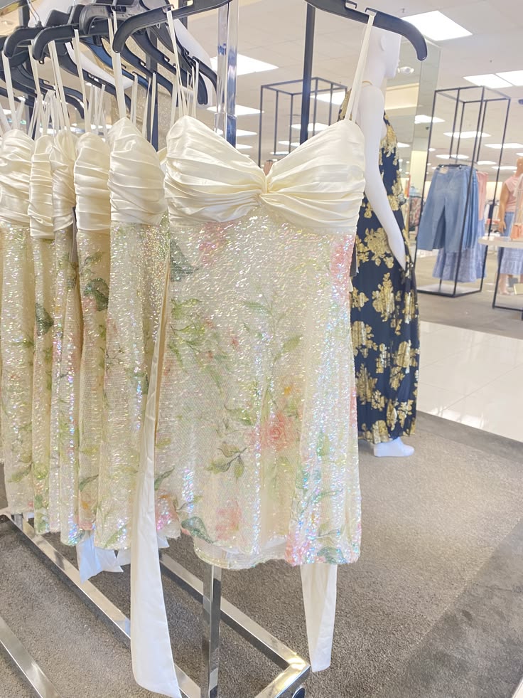 Shiny A Line Sweetheart Champagne Floral Spring dress Sequin Short Homecoming 21th 16th Birthday Cocktail Ideas Outfits RB8305