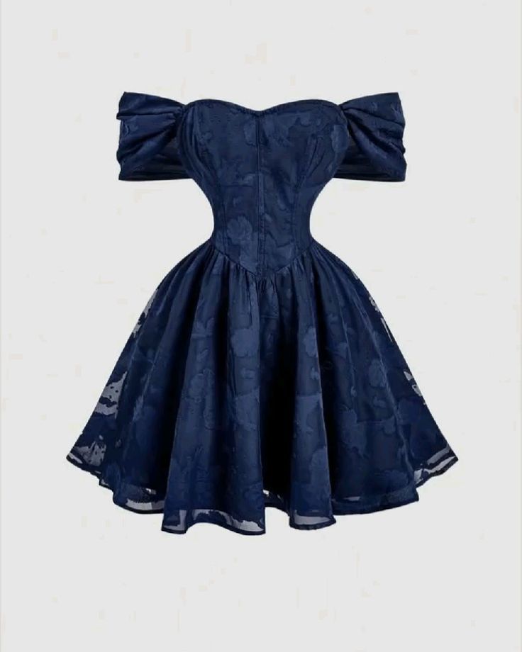 Flirty Short Homecoming Dresses Ball Gown Off The Shoulder Navy Blue Lace Senior High Shool Graduation Mini Hoco Outfits RB4558