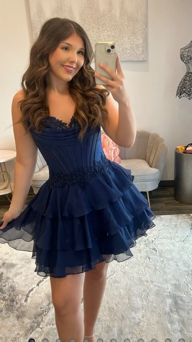 Unique Hoco Photo Ideas A line Sweetheart Senior Year Short Homecoming Dresses Inspo Cocktail Hoco Outfits RB8909