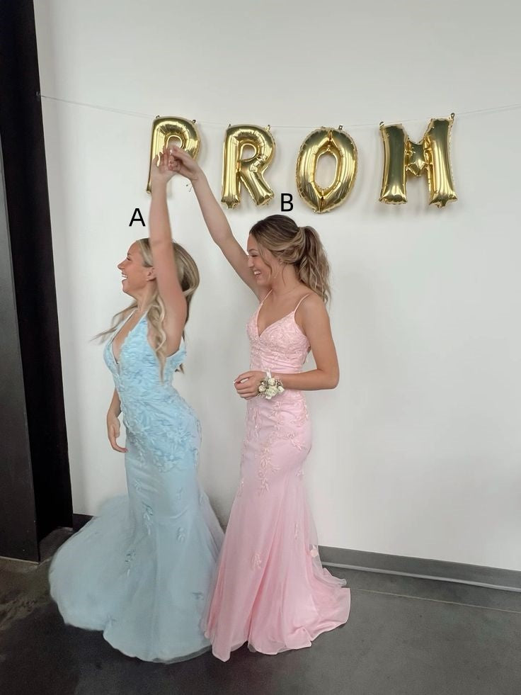 Modest Mermaid Spaghetti Strap Lace Tulle Prom Dresses Inspo For Teens Formal Dress Party Outfits Prom Gowns AB313