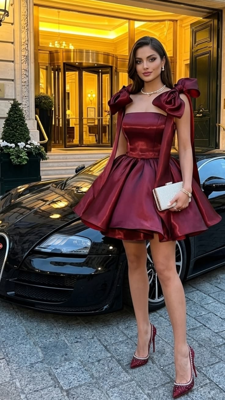 Sexy Ball Gown Spaghetti Straps With Bow Short Homecoming Dresses Party Cocktail Hoco Outfits RB8730