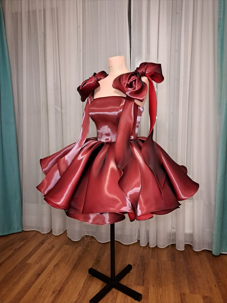 Stylish Ball Gown Straps Rust Red Organza Semi-formal 12th Grad Inspo Short Mini Homecoming Dresses RB4535