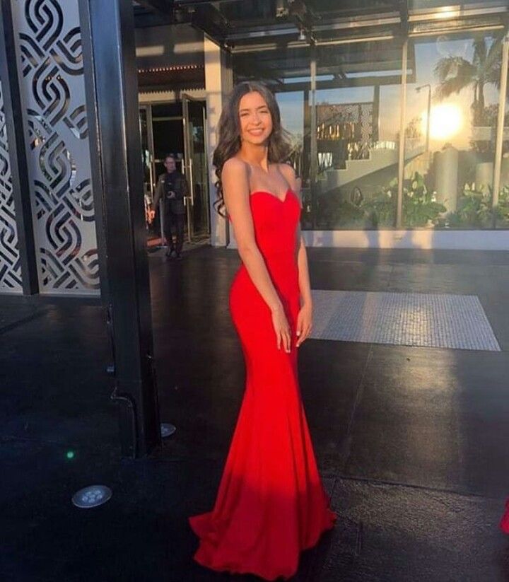 Modest Mermaid Sweetheart Red Prom Dresses Inspo For Teens Formal Dress Party Outfits Prom Gowns AB073