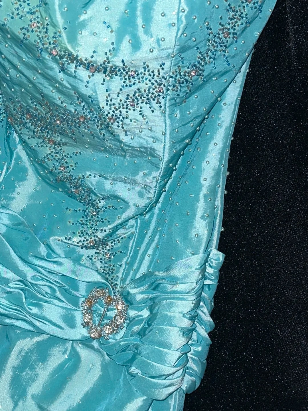 Glamorous Mermaid Sweetheart Blue Taffeta High School Dances Prom Dresses 8th Grade Formal Outfits Evening Dress RB8458