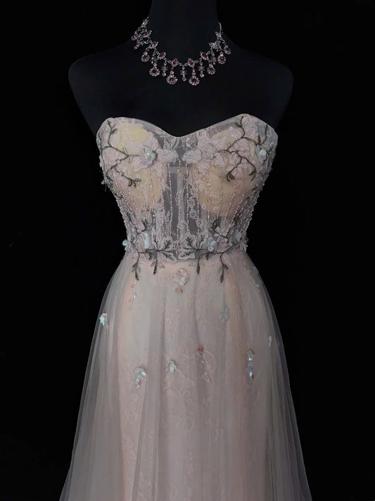 Beautiful Prom Dresses Inspo A Line Sweetheart Light Blue Pink Tulle Sleeveless Women Formal Dress N3183