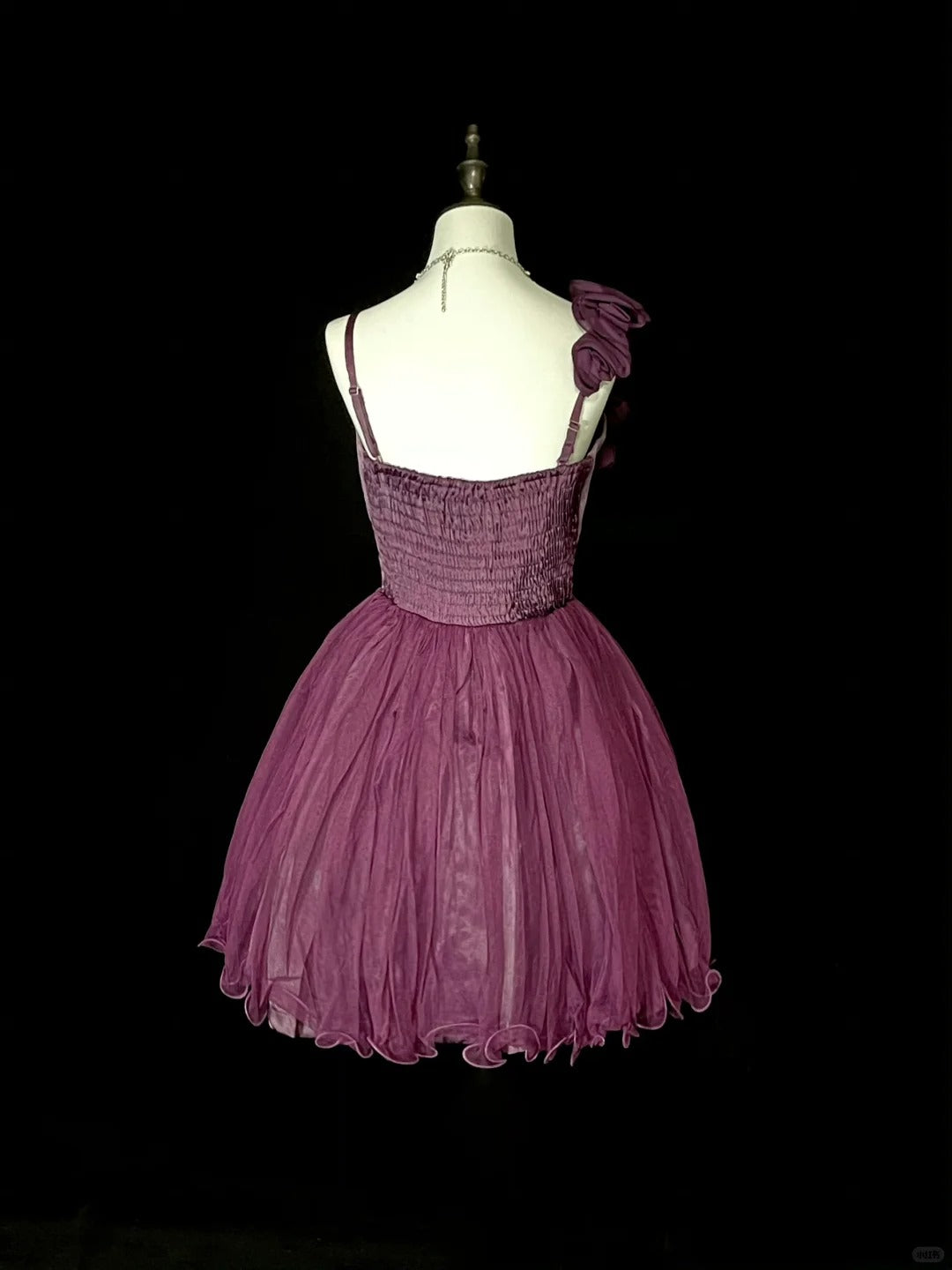 Vintage Ball Gown One Shoulder Purple Tulle Inspo 2000s Hoco Gowns Short Inspo Homecoming Dresses N1355