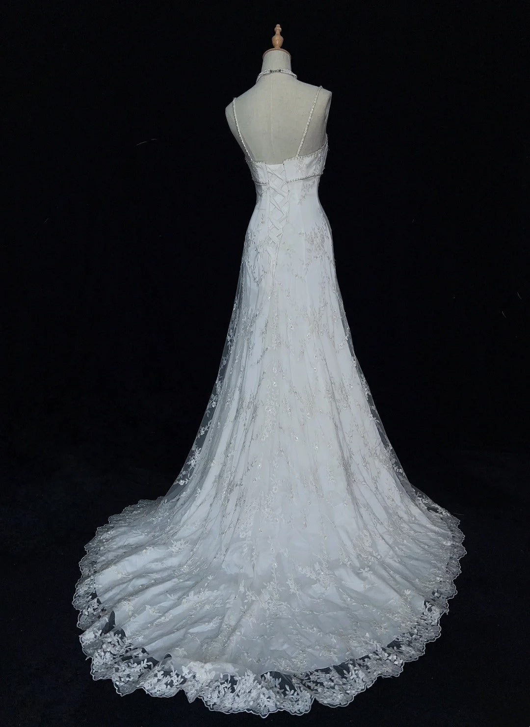 Vintage Wedding Dresses Inspo Mermaid Spapghetti Strap White Long 1980s With Lace Wedding Gowns N3367