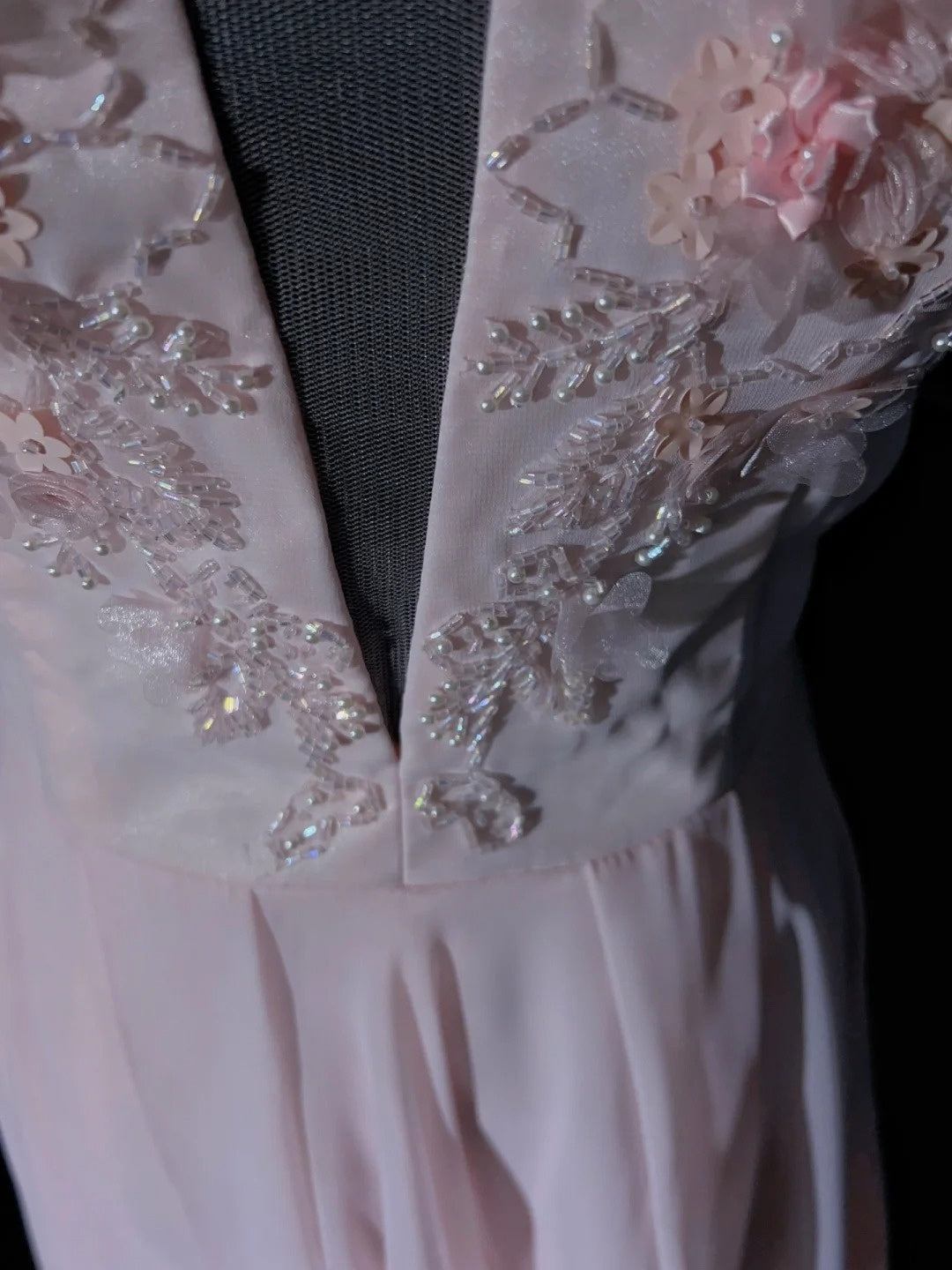 Vintage Prom Dresses 80s A line Sweetheart Pink Chiffon With Beading Semi Formal Evening Outfits N3630