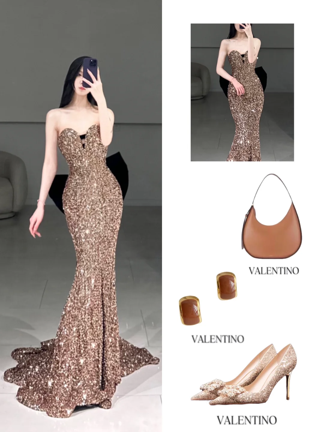 Elegant Mermaid Sweetheart Sequin Sparkly Pleated Floor Length Prom Dress Inspiration Long Prom Dresses A096