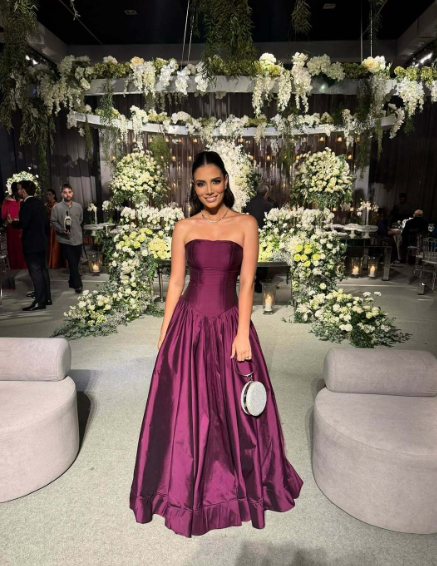 Modest Ball Gown Strapless Purple Satin Prom Dresses Drop Waist Party Dress Evening Dresses AB2182