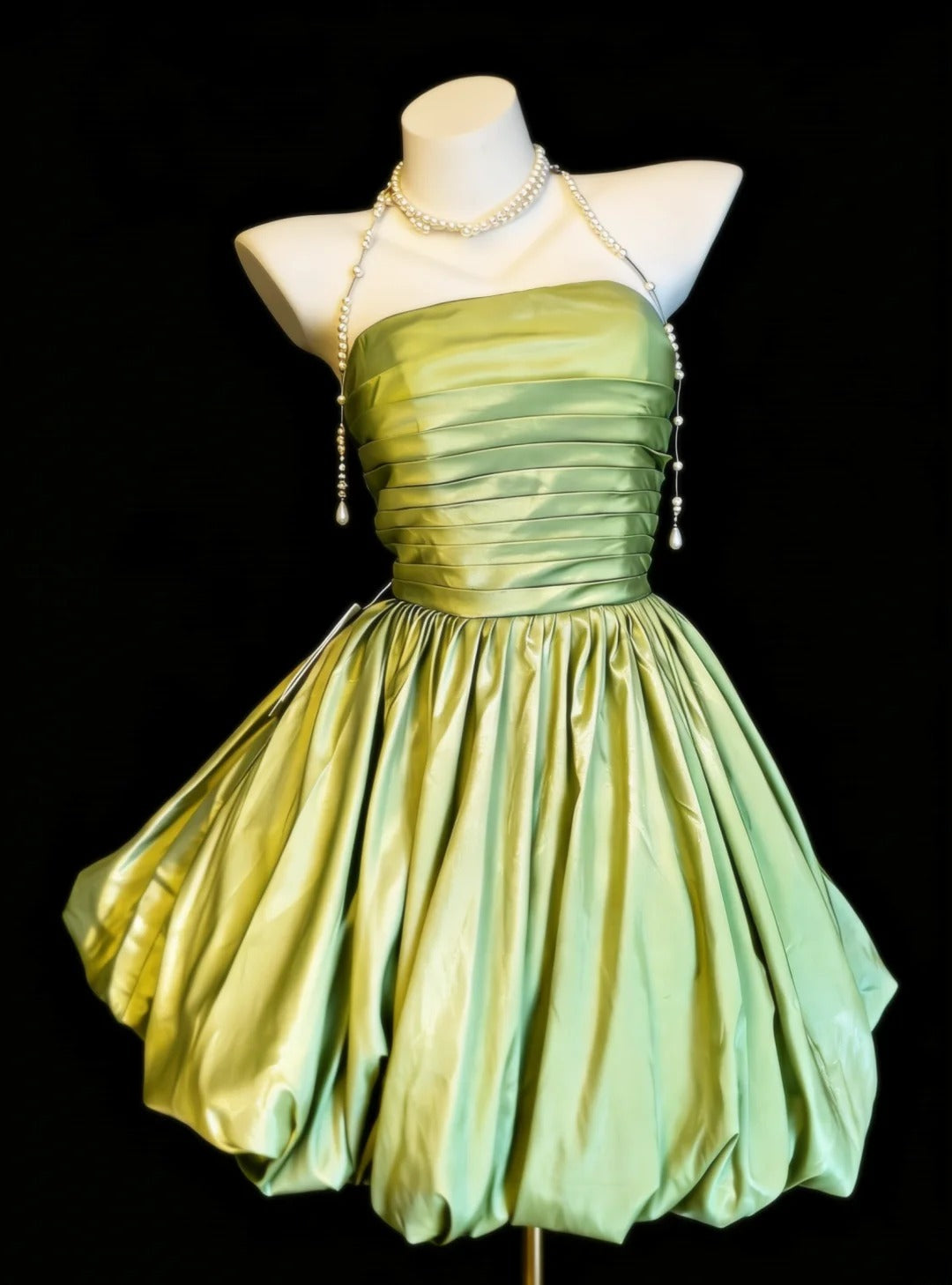 hoco dresses vintage Elegant Knee Length Prom Dresses,Vintage Short Homecoming HD0013 Constructed with light blue Vintage Ball Gown Strapless Green