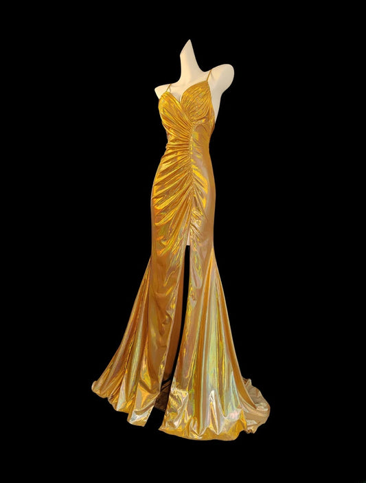 Modest Mermaid Spaghetti Strap Orange Satin Evening Dresses High School Teens Senior Night Dance Prom Outfits AS017